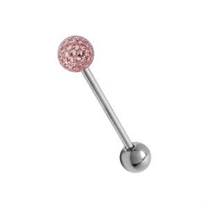 Crystal tongue barbell with epoxy on gems