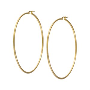 24k gold plated round hoop earrings