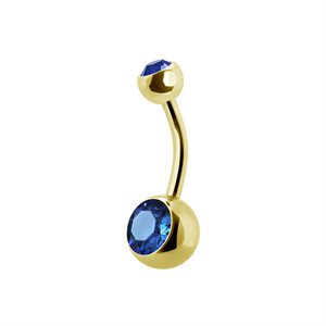 24k gold plated double jewelled navel banana