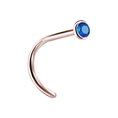 24k rose gold plated steel jewelled nosescrew