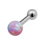 Titanium one side internal barbell with opal ball