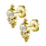 24k gold plated tribal jewelled earstuds