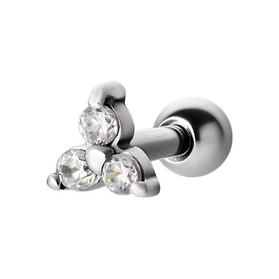 Micro barbell with cubic zirconia
