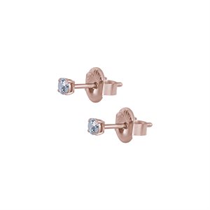 24k rose gold plated steel zirconia earstud