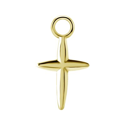 24k gold plated CoCr cross charm for clicker