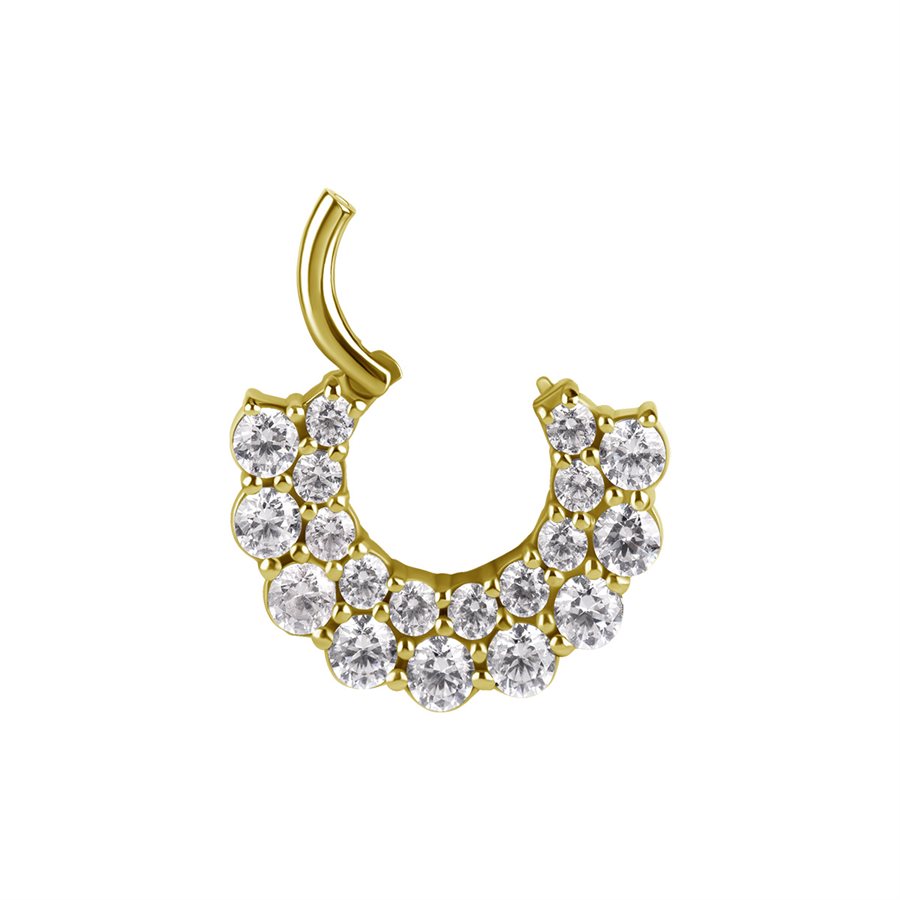 18k gold plated CoCr jewelled daith clicker