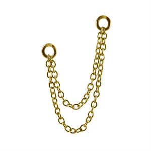 24k gold plated 2 connecting chains for clicker
