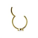 24k gold plated hinged jewelled segment clicker ring