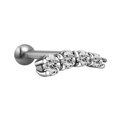 One side internal barbell with jewelled attachment