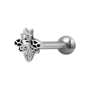 Jewelled one side barbell