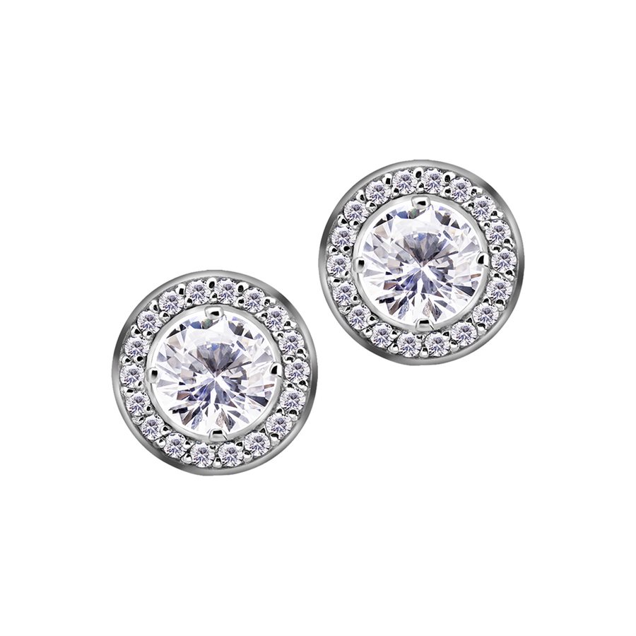 Jewelled earstud with detachable pave set disc