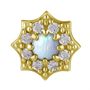 Attache interne en or 18k avec une opale et zircons premium