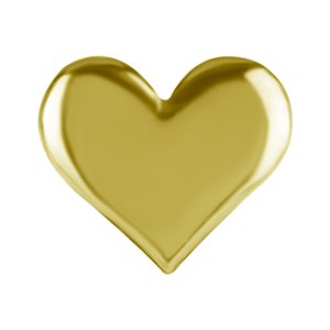 18k gold threadless heart attachment