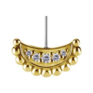 18k gold threadless jewelled attachment for vertical helix