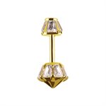 18k gold threadless jewelled barbell for vertical helix