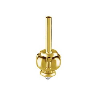 18k gold threadless jewelled crown barbell f. vertical helix