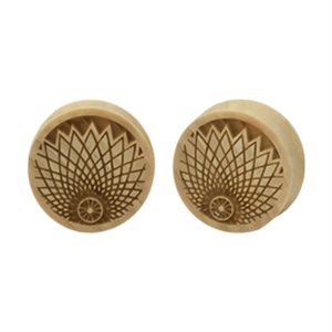 Poplar wood plugs with laser design - sold in pairs