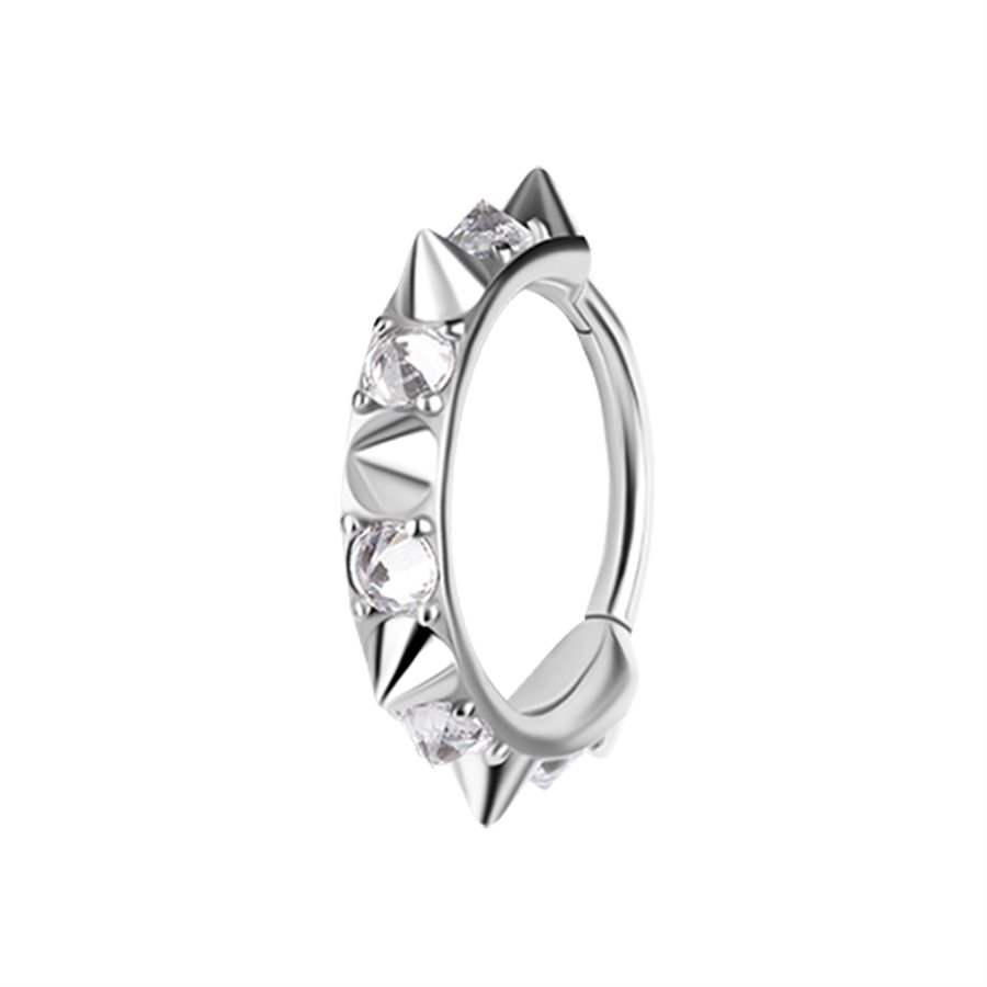 CoCr jewelled clicker ring with spike