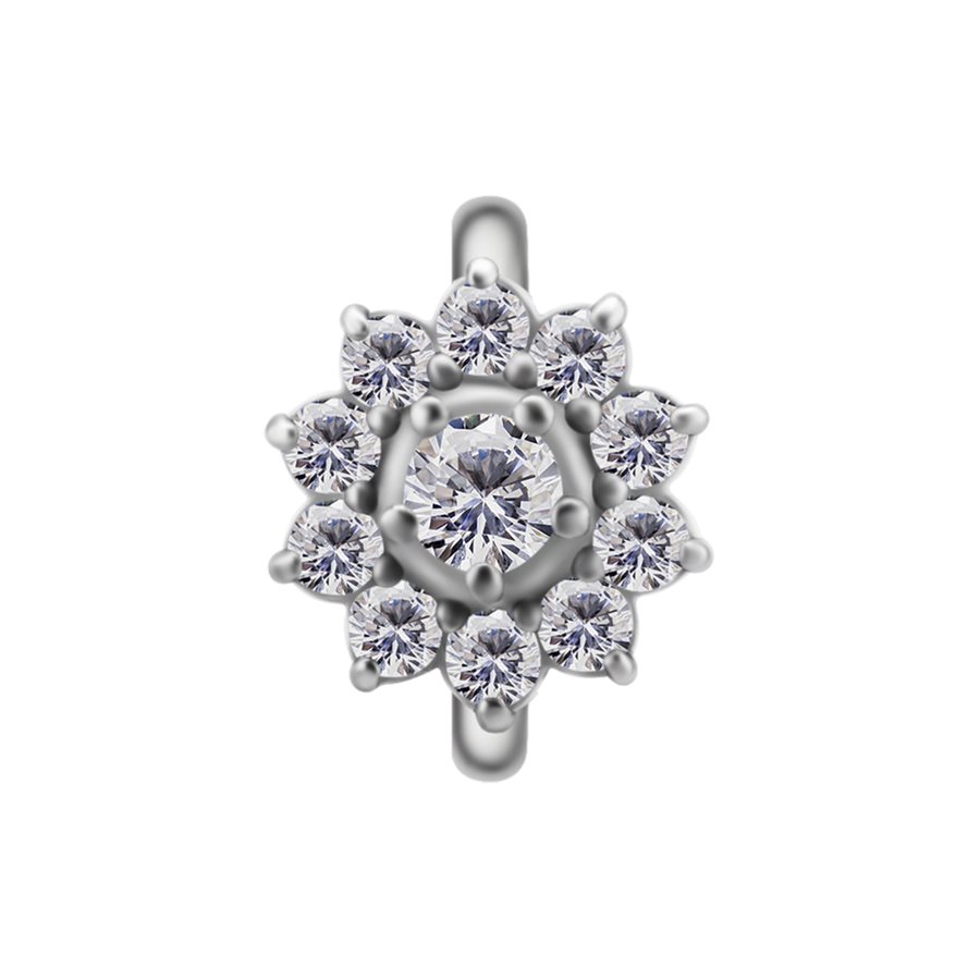CoCr rook clicker ring with flower