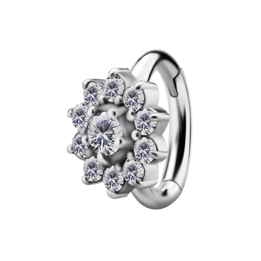 CoCr rook clicker ring with flower
