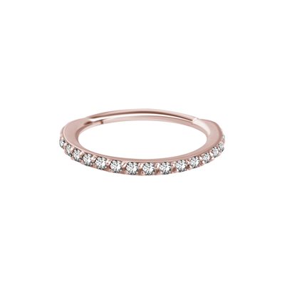 18k rose gold jewelled hinged segment ring