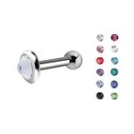 Titanium one side internal barbell with jewelled disc
